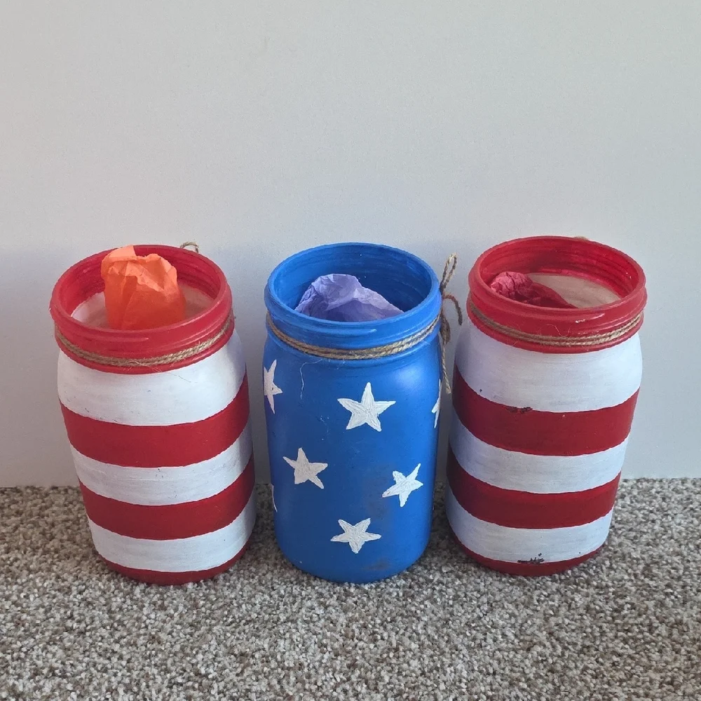 Patriotic Mason Jar Set